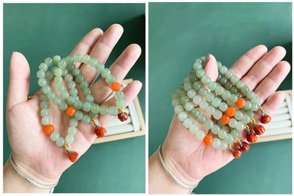 Hetian Jade 7mm Lotus String Bracelet — Nephrite Single Circle