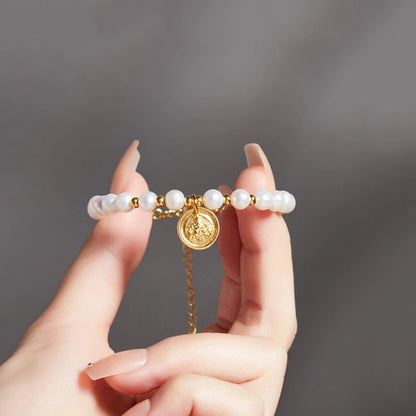 Natural White Pearl Chain Bracelet｜Feng Shui Elegance & Protection