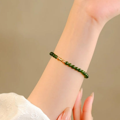 Hotan Jade Green Jasper Bracelet Jade Hand String Onyx Bracelet 925 Sterling Silver Fashion Jewelry for Women Gift Wholesale