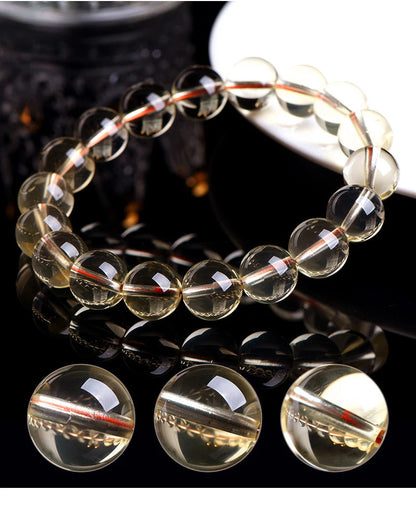 Natural Citrine 10-12mm Beaded Bracelet — Unisex Handmade