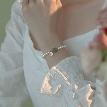 Natural Hetian Jade White Blessing Bracelet – Light Luxury Bangle