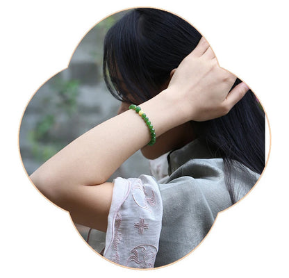 Hetian Jade Barrel Bracelet | Single-Loop Feng Shui Charm