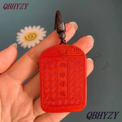 Natural Red Cinnabar Mazu Pendant Necklace — Feng Shui Guardian