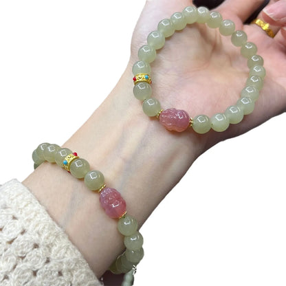 Natural White Hetian Jade Bangle – Lucky Red Skin Clear Water