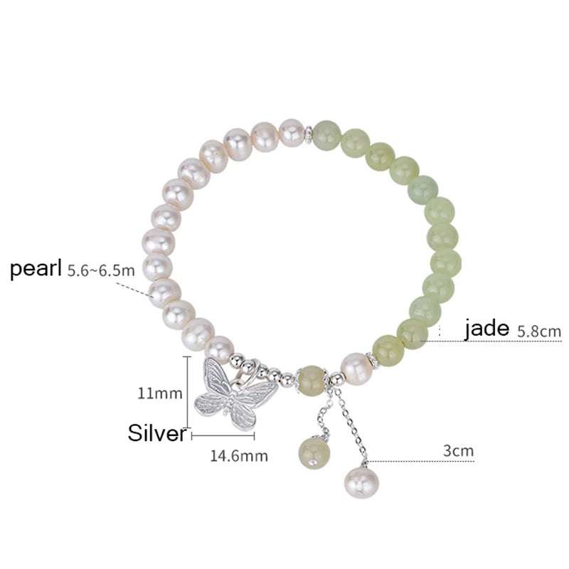 Hetian Jade Butterfly Tassel Bracelet｜Retro Luxury Woven Rope