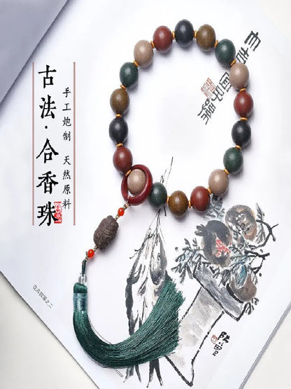 Harmony Elements 17-Bead Five-Directions Herbal Wood Buddha Bracelet