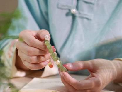 Natural Hetian Jade Buckle Bracelet — Amulet Blessing Jewelry