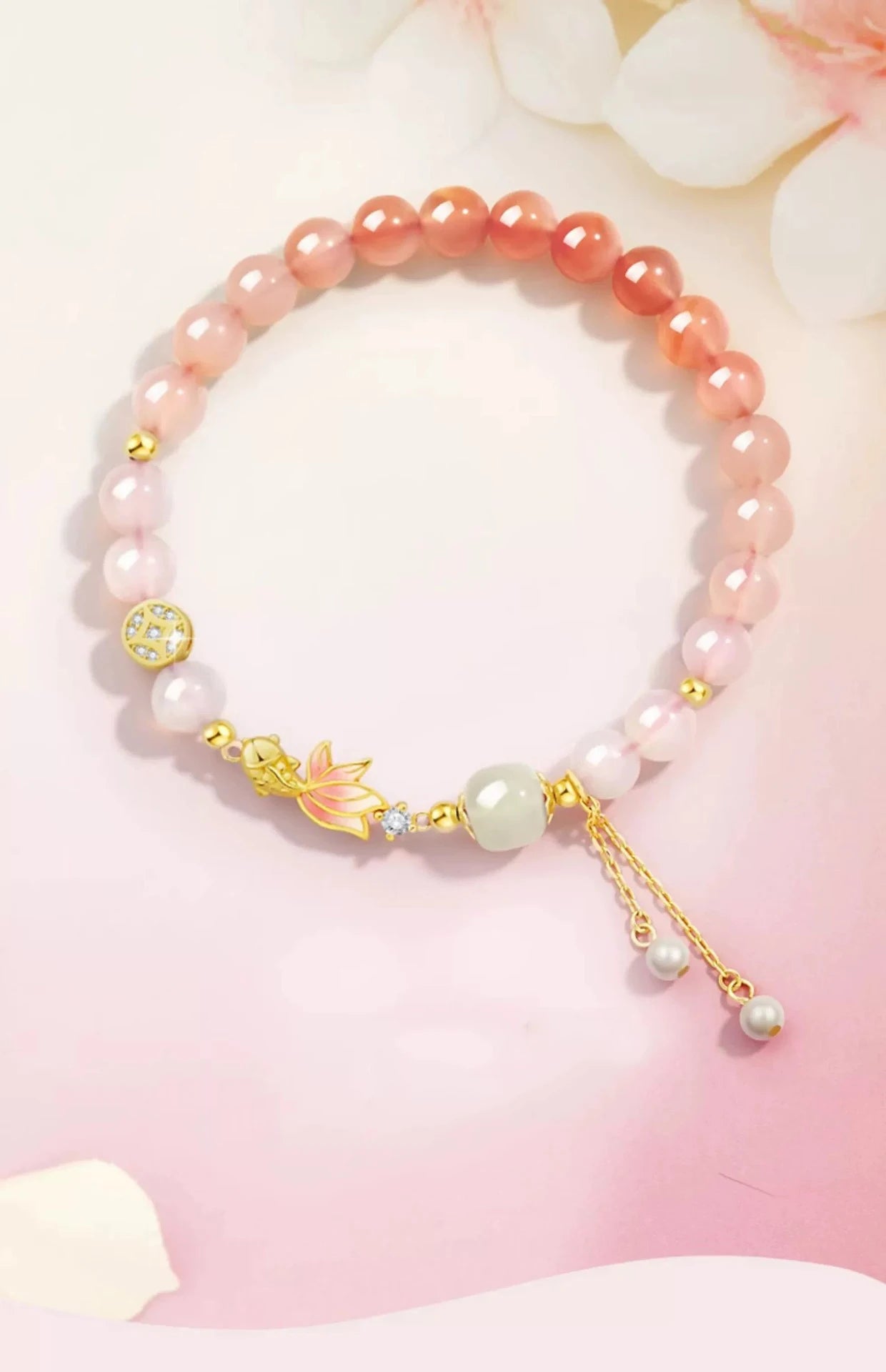 Brocaded Carp Multi-Treasure Hetian Jade & Agate Bracelet