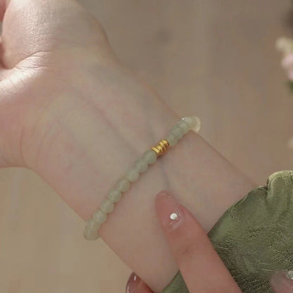 Natural Hotan Gradient Round Bead Bracelet for Her