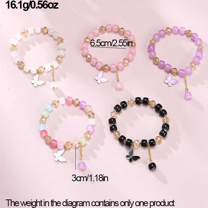夏日蝴蝶晶珠转运手链｜清新护佑·少女夏季灵性饰品