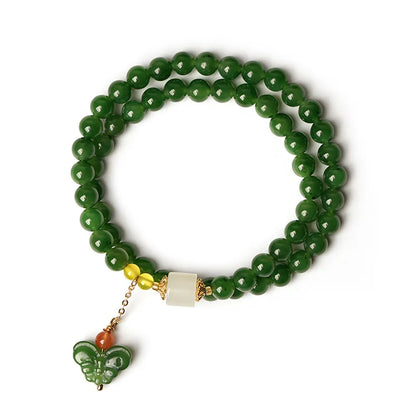 Hotan White Jade 6mm Double-Circle Bracelet — Buddha Beads