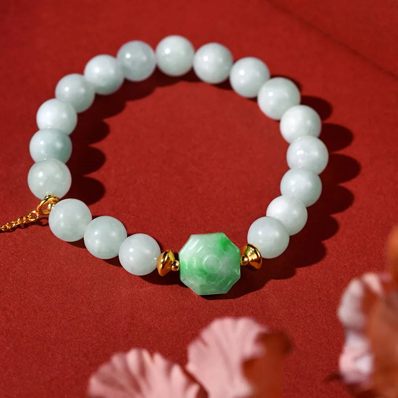 Natural Jade Ball Bracelet — Vintage Lucky Handmade Charm