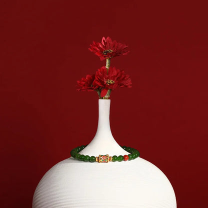 Hotan Jasper & Sterling Silver Hand-String Bracelet for Women