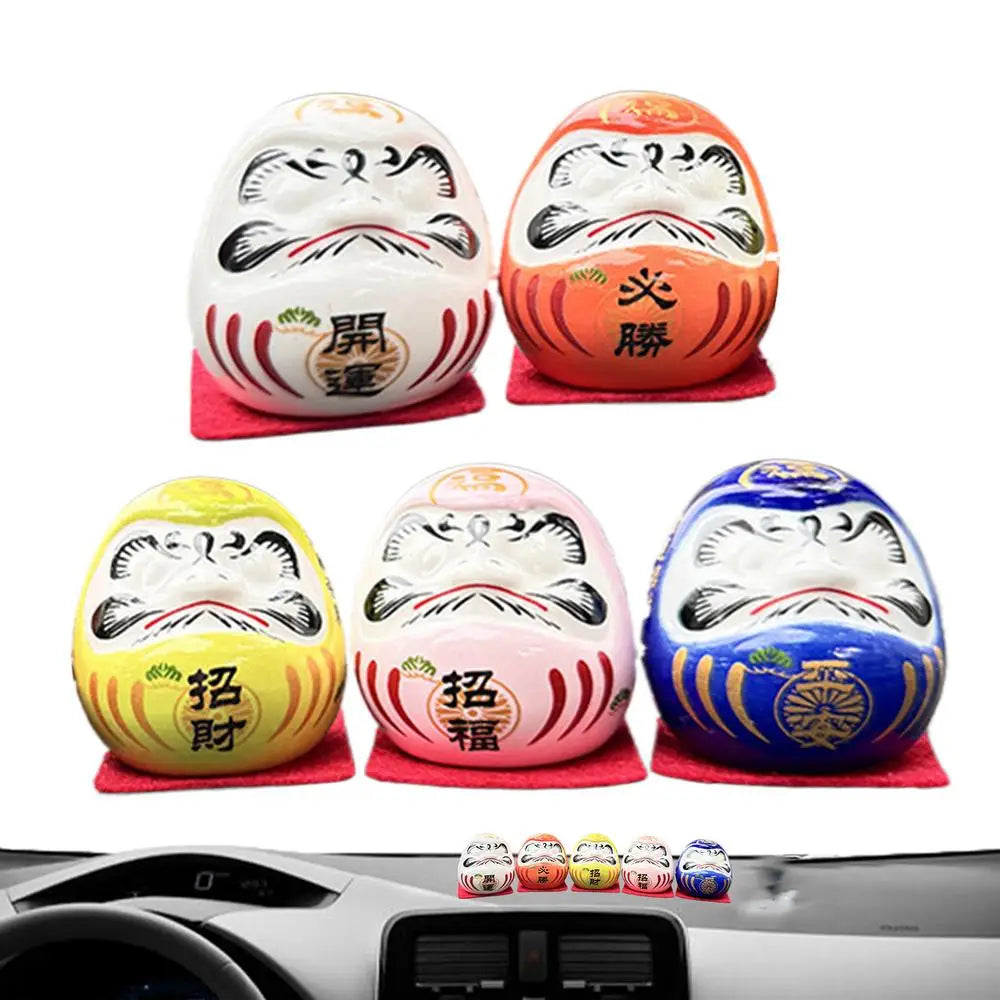 日式达摩陶瓷许愿摆件｜小号招财开运禅意摆设