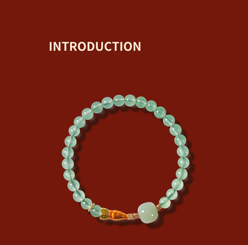 Handmade S925 Enamel Round-Bead Bracelet — Mystic Lucky Charm for Women