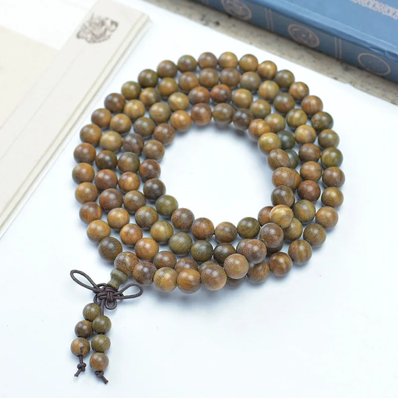 Green Buddha Sandalwood Bracelet — Ethnic Feng Shui Charm