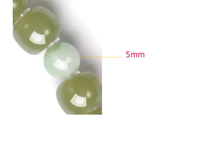 Hetian Jade Bead Bracelet | Tibetan Silver Minimalist