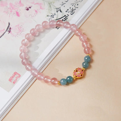 Blue Pink Crystal Butterfly Bracelet | Spiritual Transformation & Elegant Harmony