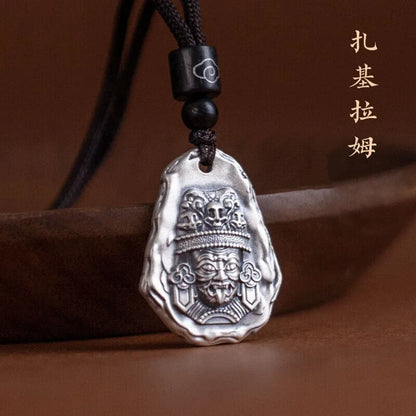 Female Wealth Goddess Tibetan Silver Pendant — Feng Shui Amulet