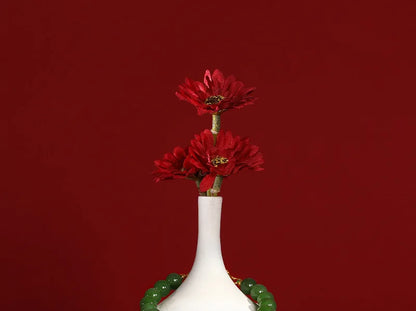 Hetian Jasper & Wax Amber Hand Chain｜Tibetan Silver Rope