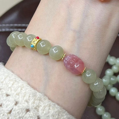 Natural White Hetian Jade Bangle – Lucky Red Skin Clear Water