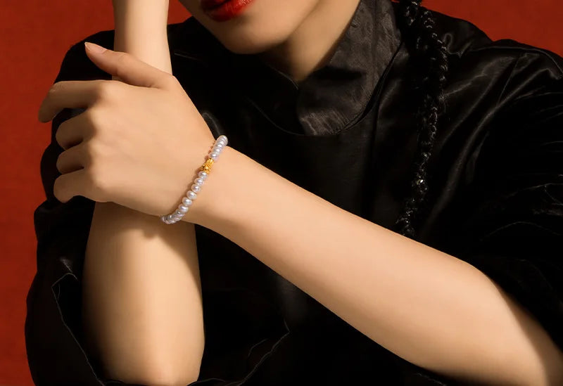 Freshwater White Pearl Hand-Strung Bracelet｜Mother's Day Gift