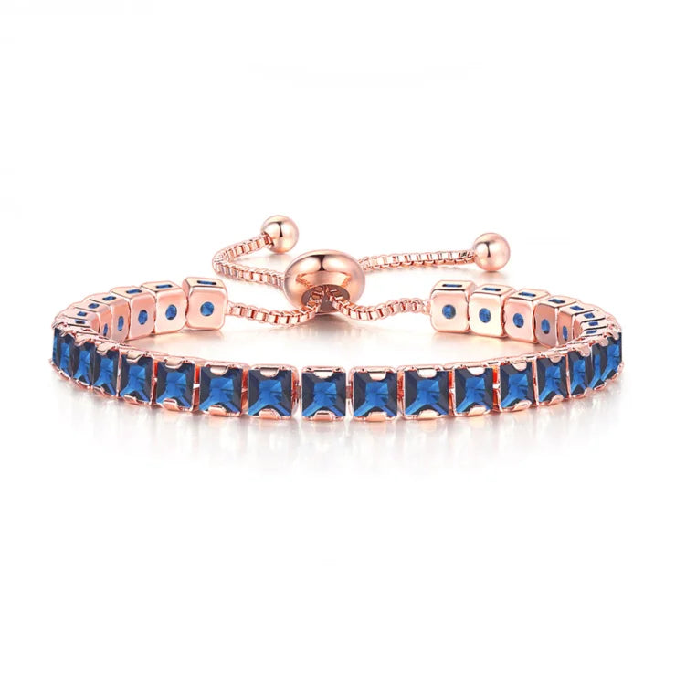 Mystic Blue Zirconia Adjustable Tennis Bracelet