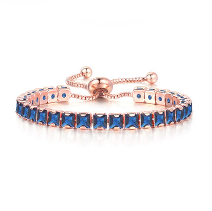 Mystic Blue Zirconia Adjustable Tennis Bracelet