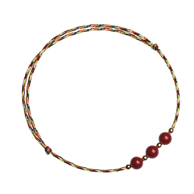 Mystic Cinnabar Red Rope Bracelet for Luck & Protection
