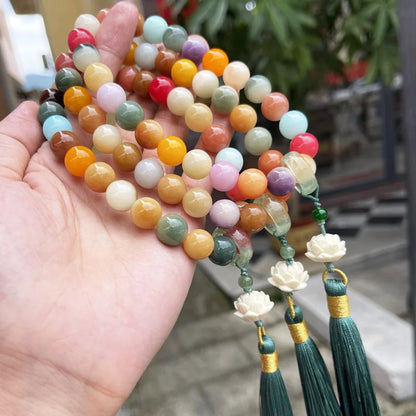 Ancient Bodhi Root Finger-Wrap Bracelet — Handheld Lucky Beads