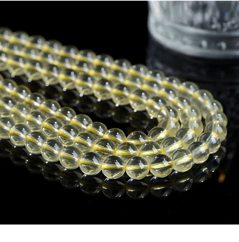 Natural Citrine 10-12mm Beaded Bracelet — Unisex Handmade