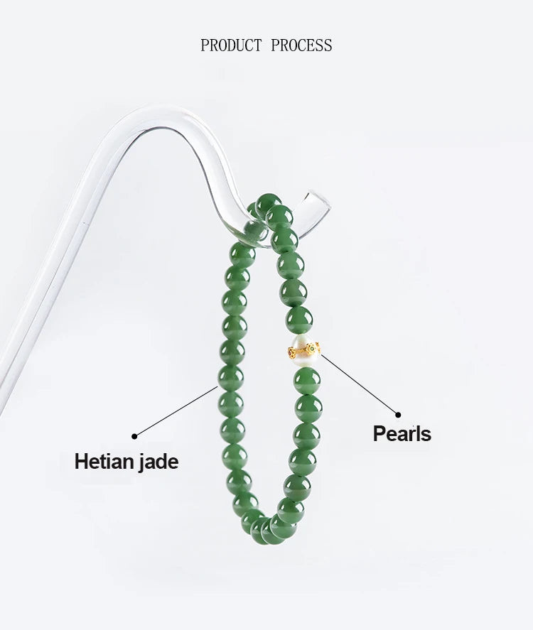 Hetian Jade & Jasper Pearl Bracelet – Ancient Style