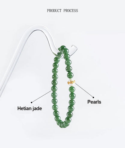 Hetian Jade & Jasper Pearl Bracelet – Ancient Style