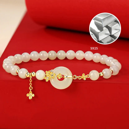 Hetian Jade Osmanthus Tassel Necklace｜Chinese Collarbone Chain
