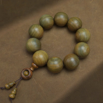 Green Buddha Sandalwood Bracelet — Ethnic Feng Shui Charm