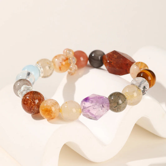 Rutilated Quartz Wealth & Luck Stretch Bracelet for Women