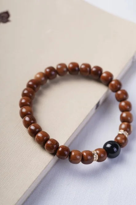 Ancient Bodhi Wood Bracelet — Single Circle DIY Lucky Beads