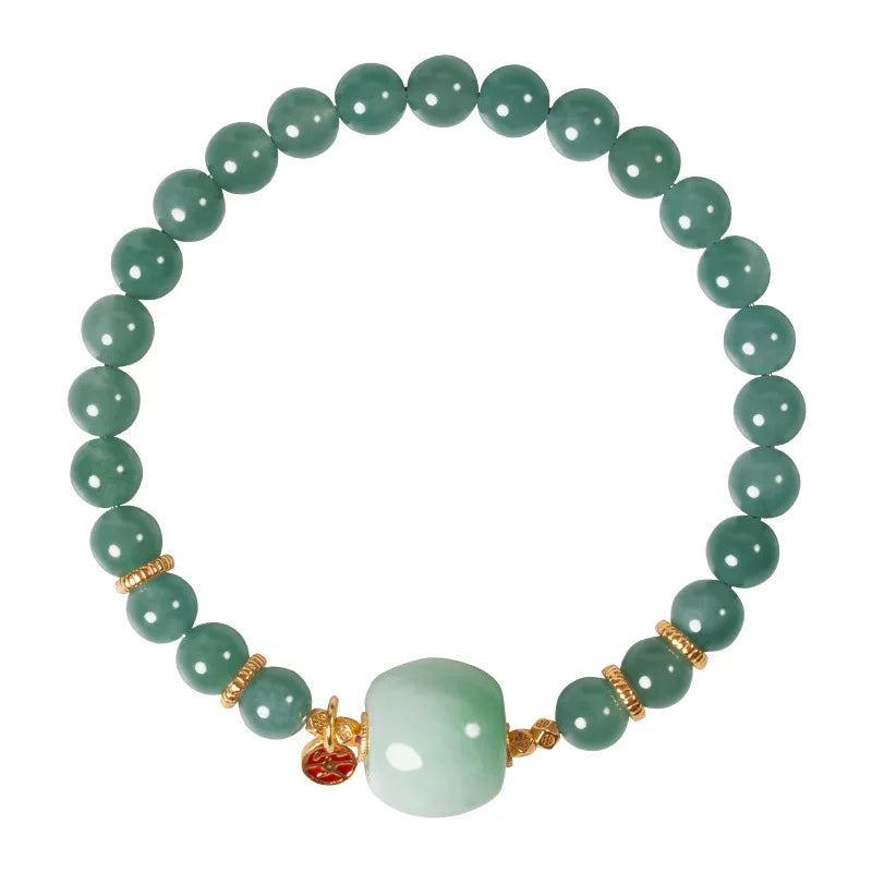 Natural Jade Emerald 10mm Green Bead Bracelet | Feng Shui Charm