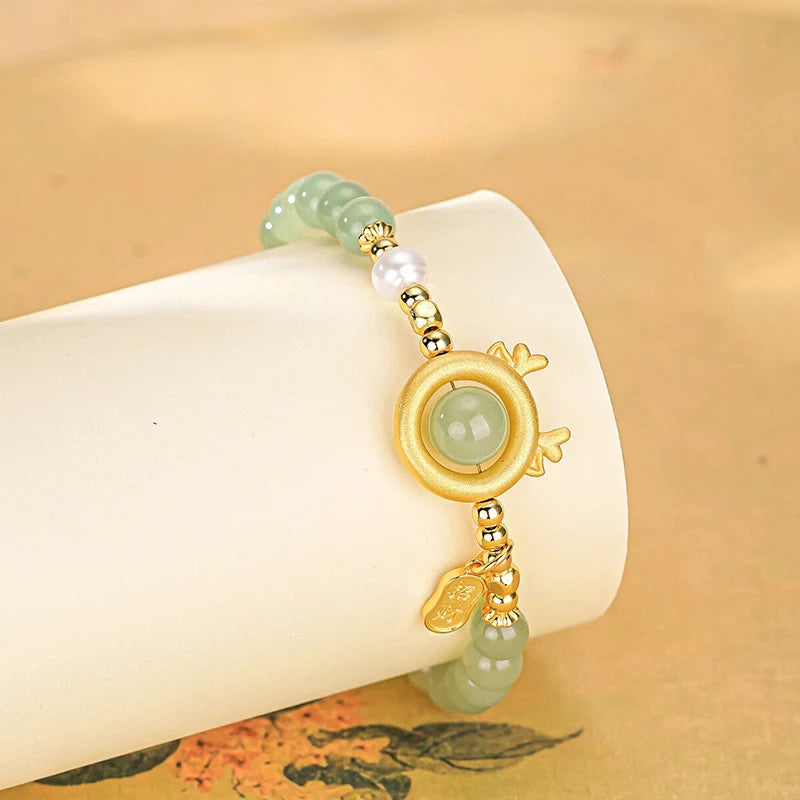 Hotan Jade Dragon Bracelet — Zodiac Birthday Gift