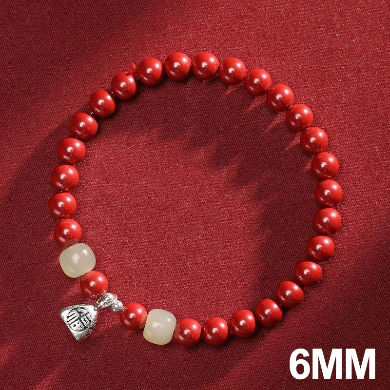 Cinnabar Ben Ming Nian Red-Rope Wealth Amulet Bracelet