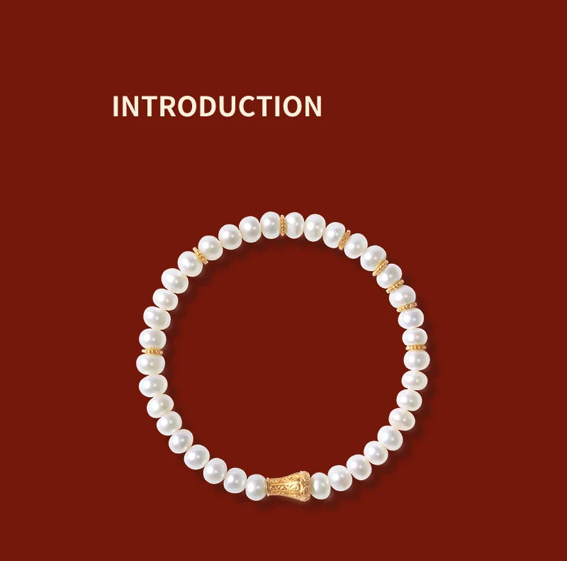 Freshwater White Pearl Hand-Strung Bracelet｜Mother's Day Gift