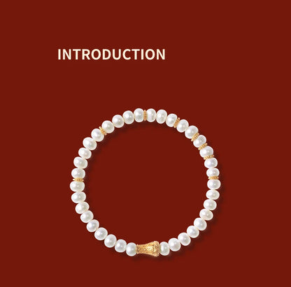 Freshwater White Pearl Hand-Strung Bracelet｜Mother's Day Gift