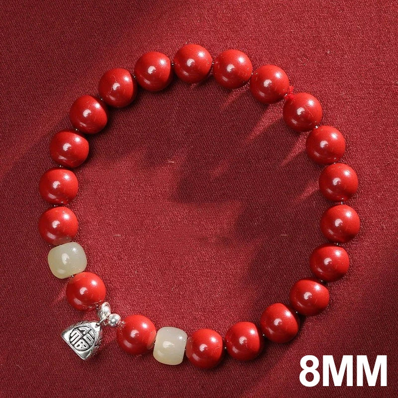 Cinnabar Ben Ming Nian Red-Rope Wealth Amulet Bracelet