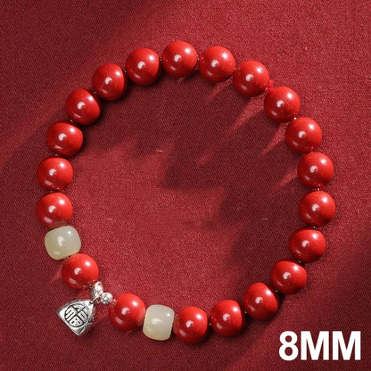 Cinnabar Ben Ming Nian Red-Rope Wealth Amulet Bracelet