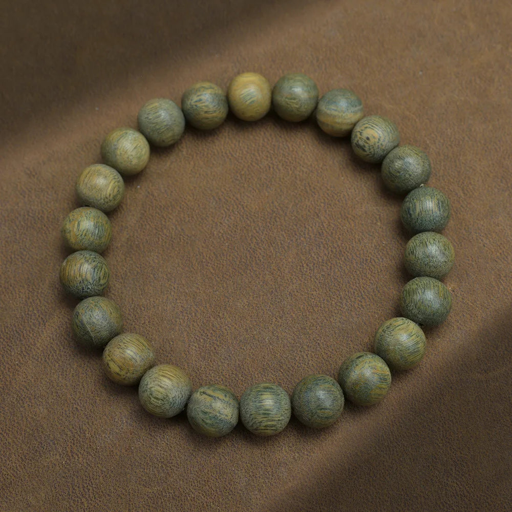 Green Buddha Sandalwood Bracelet — Ethnic Feng Shui Charm