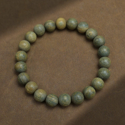 Green Buddha Sandalwood Bracelet — Ethnic Feng Shui Charm