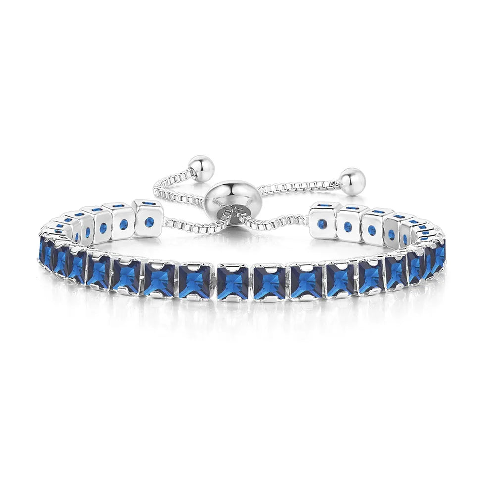 Mystic Blue Zirconia Adjustable Tennis Bracelet