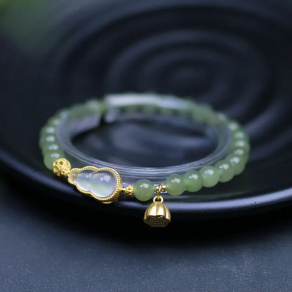 Hotan Green Jade Bracelet for Women｜Natural Lucky Bracelet