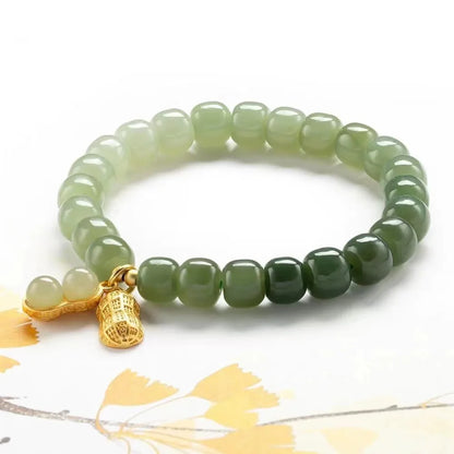 Natural Hetian Jade Buckle Bracelet — Amulet Blessing Jewelry