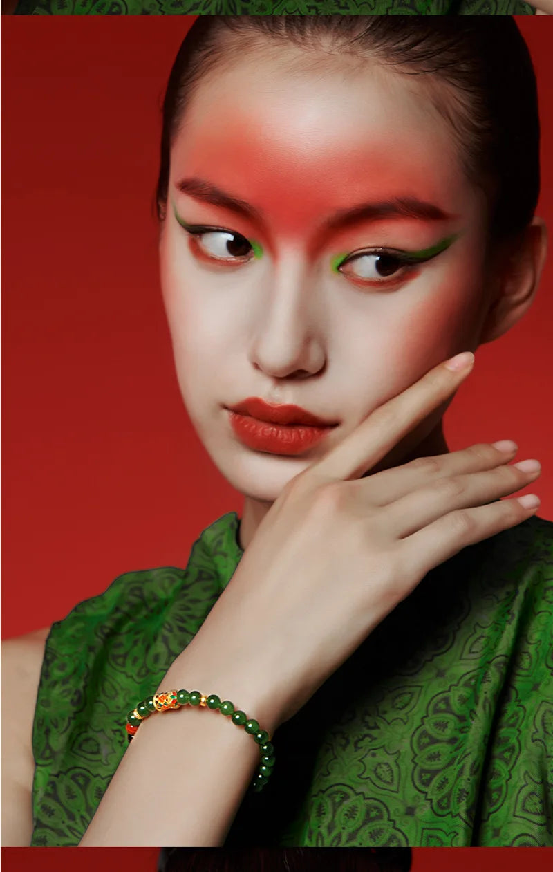 Green Translucent Bead Bracelet｜Light Luxury Party Gift